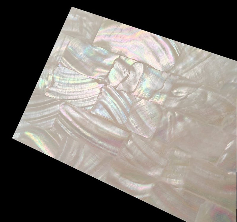 OMMO Flexible White-Gold (70% White&30% Gold Color) Mother of Pearl Shell Adhesive Veneer Sheets for Inlay Craft (240mm×140mm) - Image 4